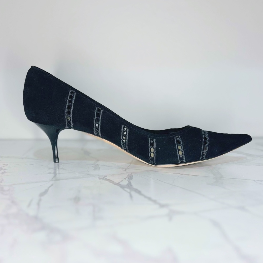 Jimmy Choi London Black Suede Kitten Heel